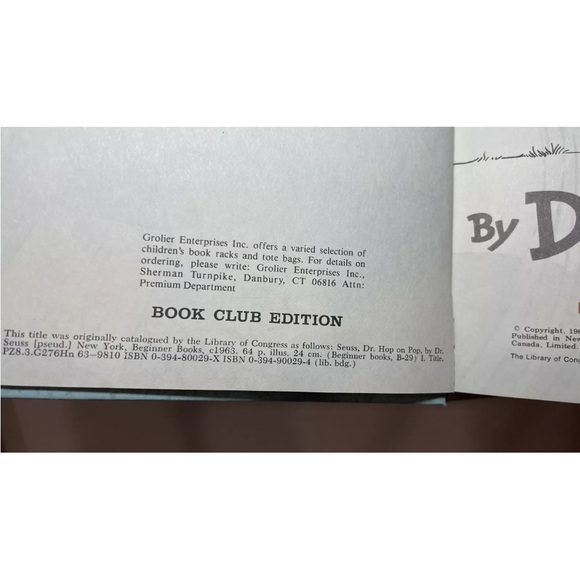 Vintage 1963 1st Print HOP ON POP by Dr. Seuss Beginner Book MNO Hard Cover - Picture 4 of 6